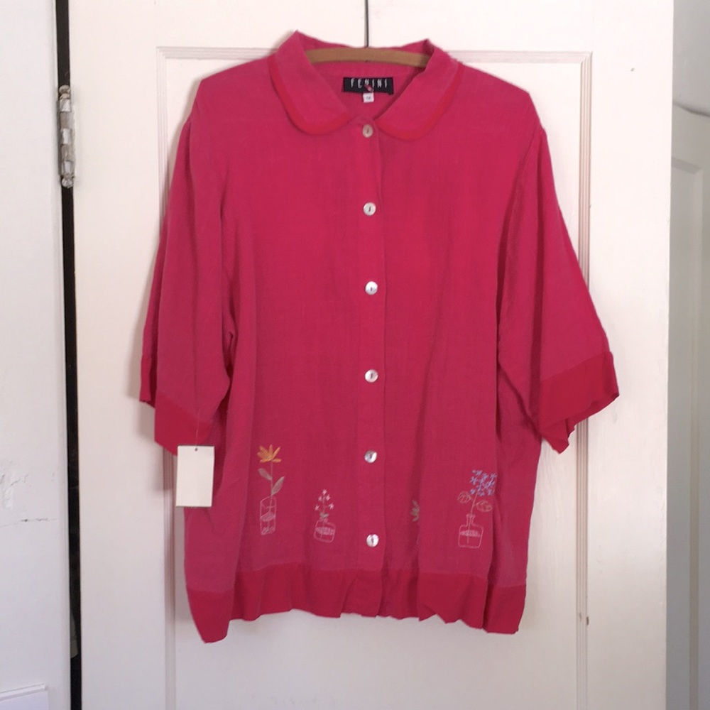 Fenini Pink T-shirt With Embroidery